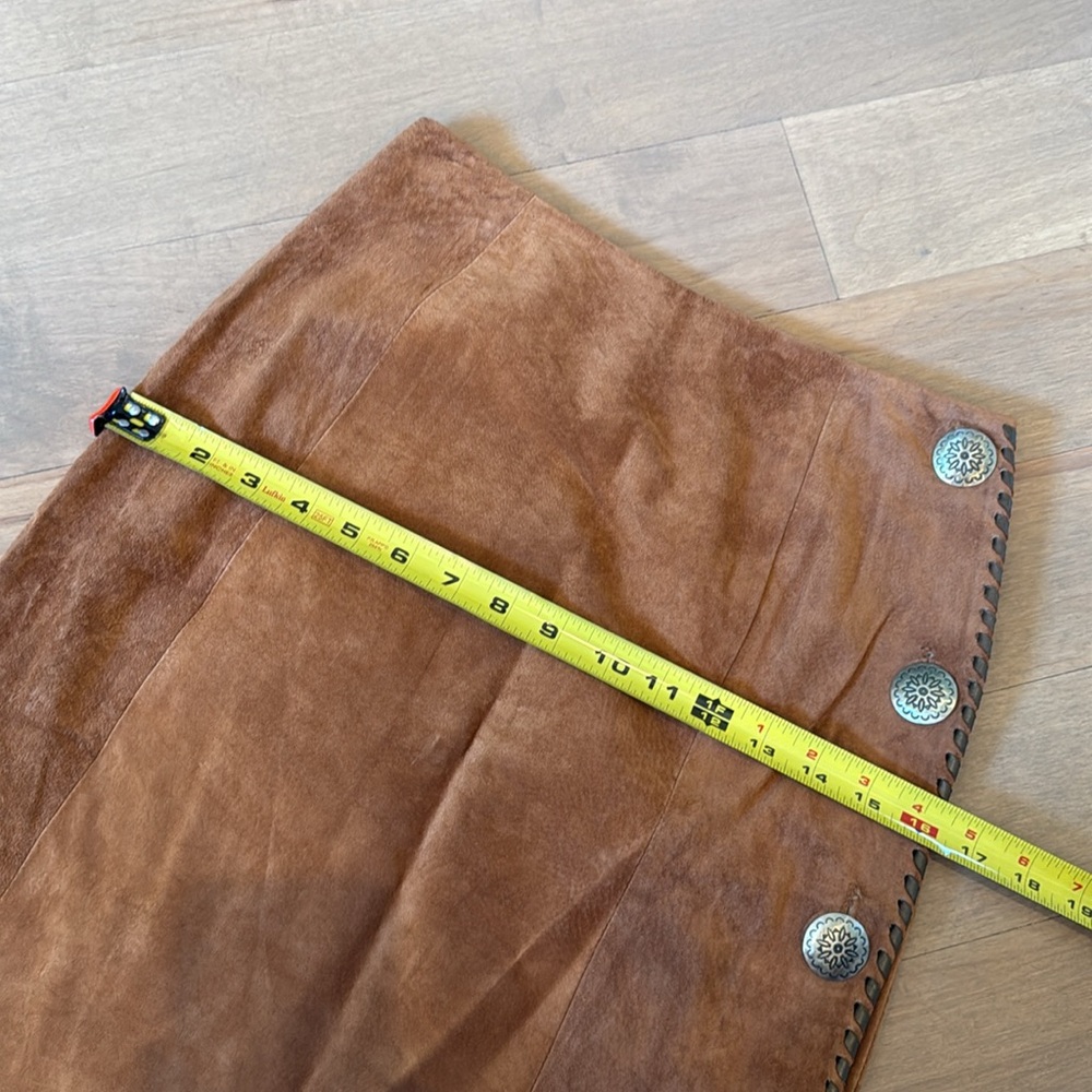 Vintage Char Santa Fe suede Leather Button Skirt - Picture 10 of 11